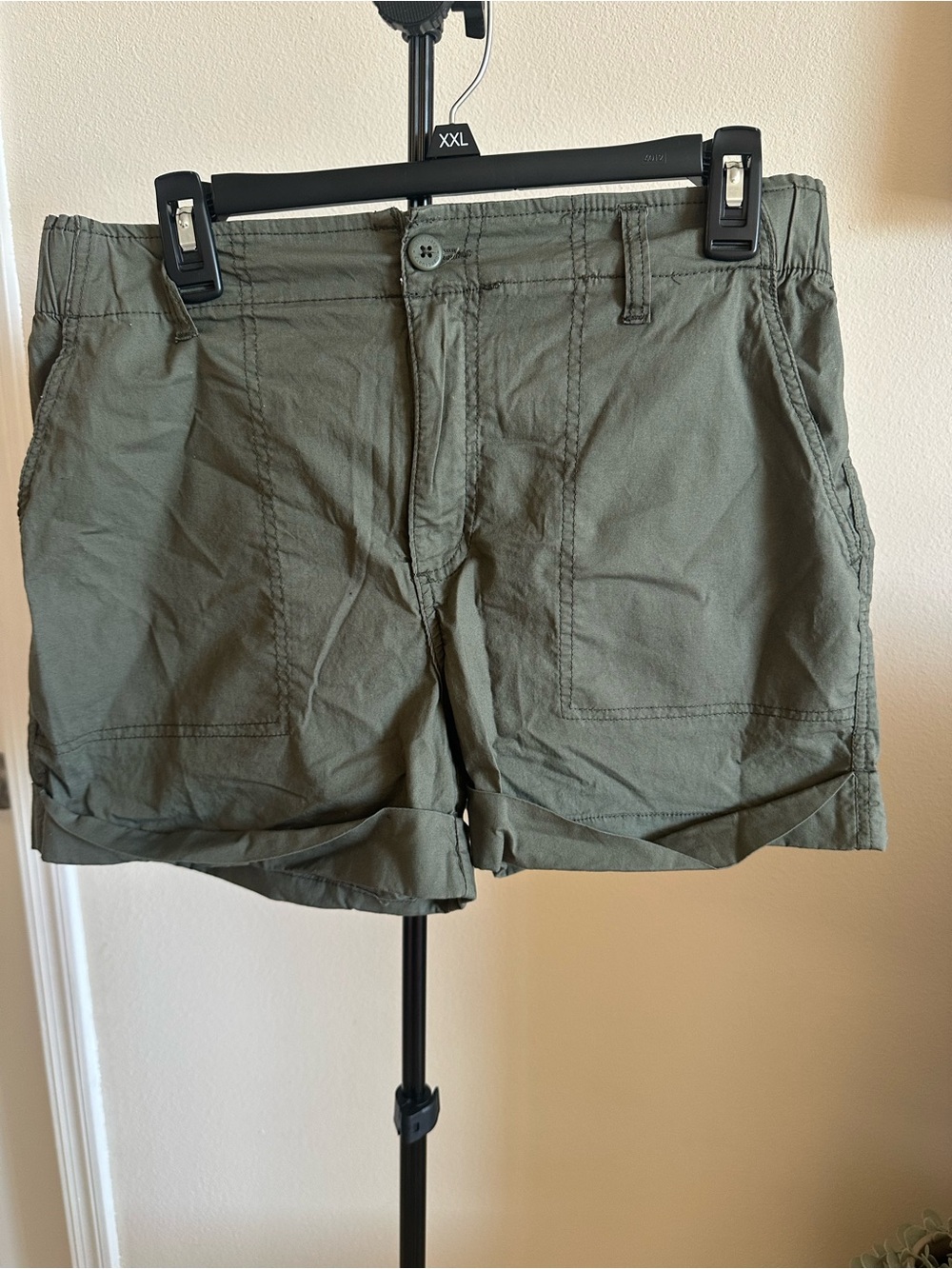 Sanctuary Olive Utility Cotton Bermuda Shorts